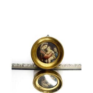 Vintage Mid-Century Venetian Italian Religious Wall Plaque free ship